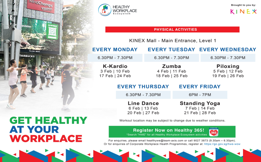 Stay Active with Weekly HPB Workouts at Kinex Mall!